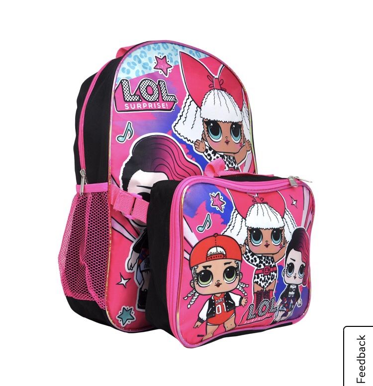 Girls LOL Surprise! M.C. Swag Diva Rocker Backpack 16" w/ Detachable Lunch Bag