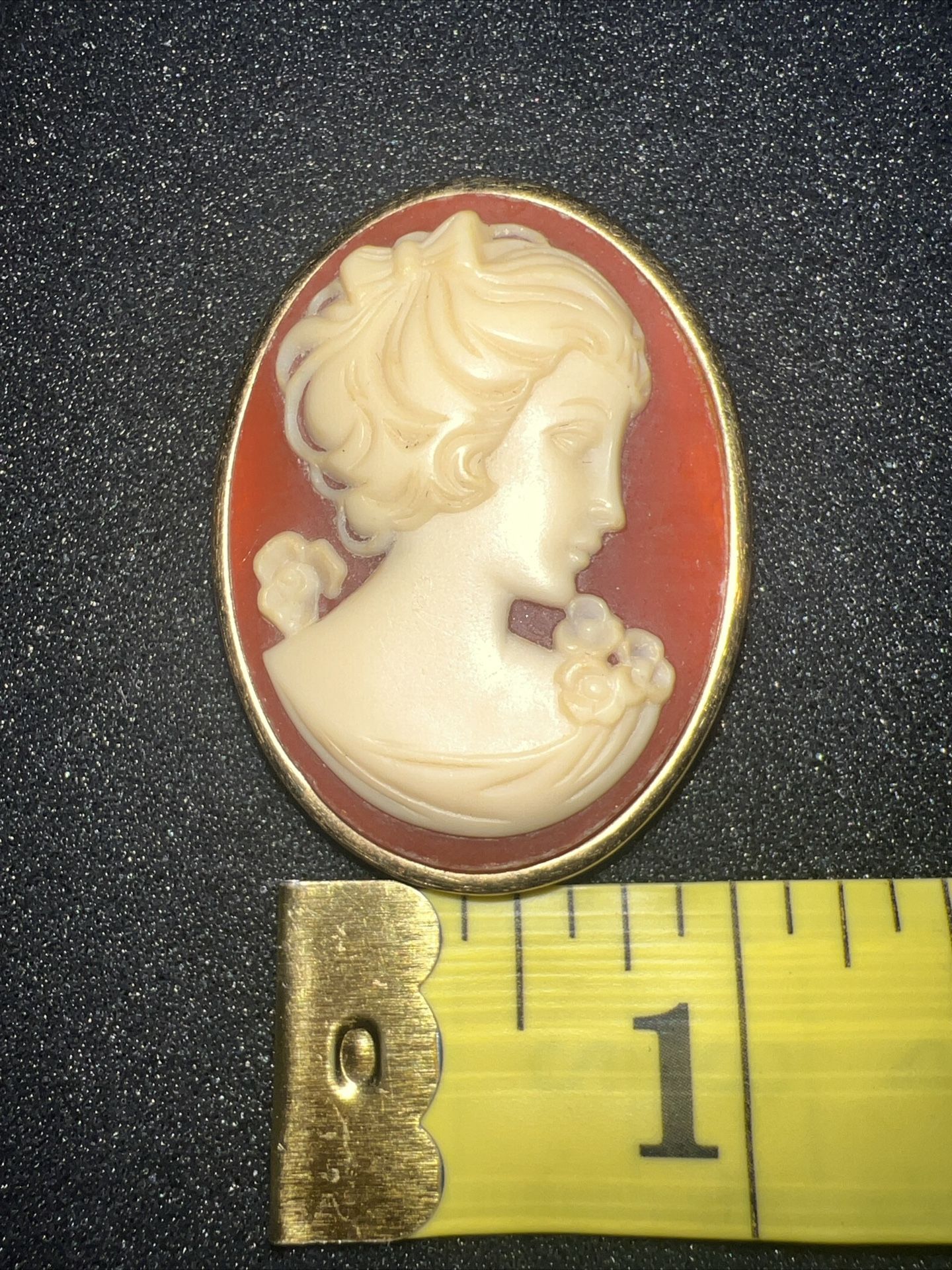 Vintage Trifari Enamel Brooch, Face Profile Bust Design