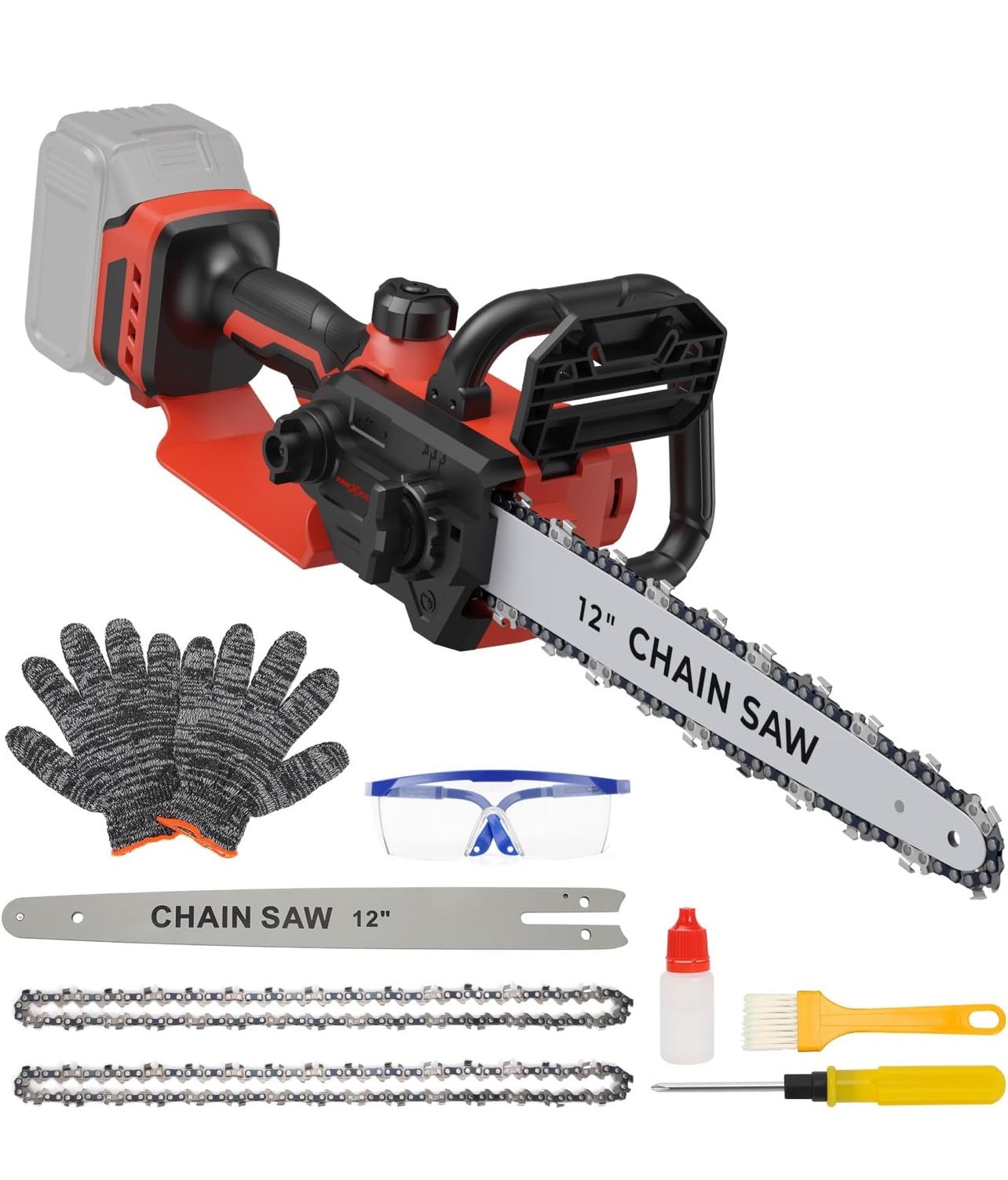 Mini Chainsaw for Milwaukee M18 Battery,12 Inch Electric Chainsaw with Auto Oiler & Security Lock, for Wood, Trees Cutting(Battery Not Included)