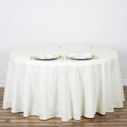 Ivory Round Tablecloth