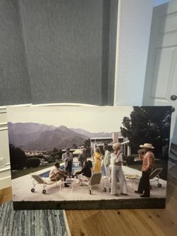 Slim Aaron’s Famous Palm Springs Poolside glamour Canvas Picture Art