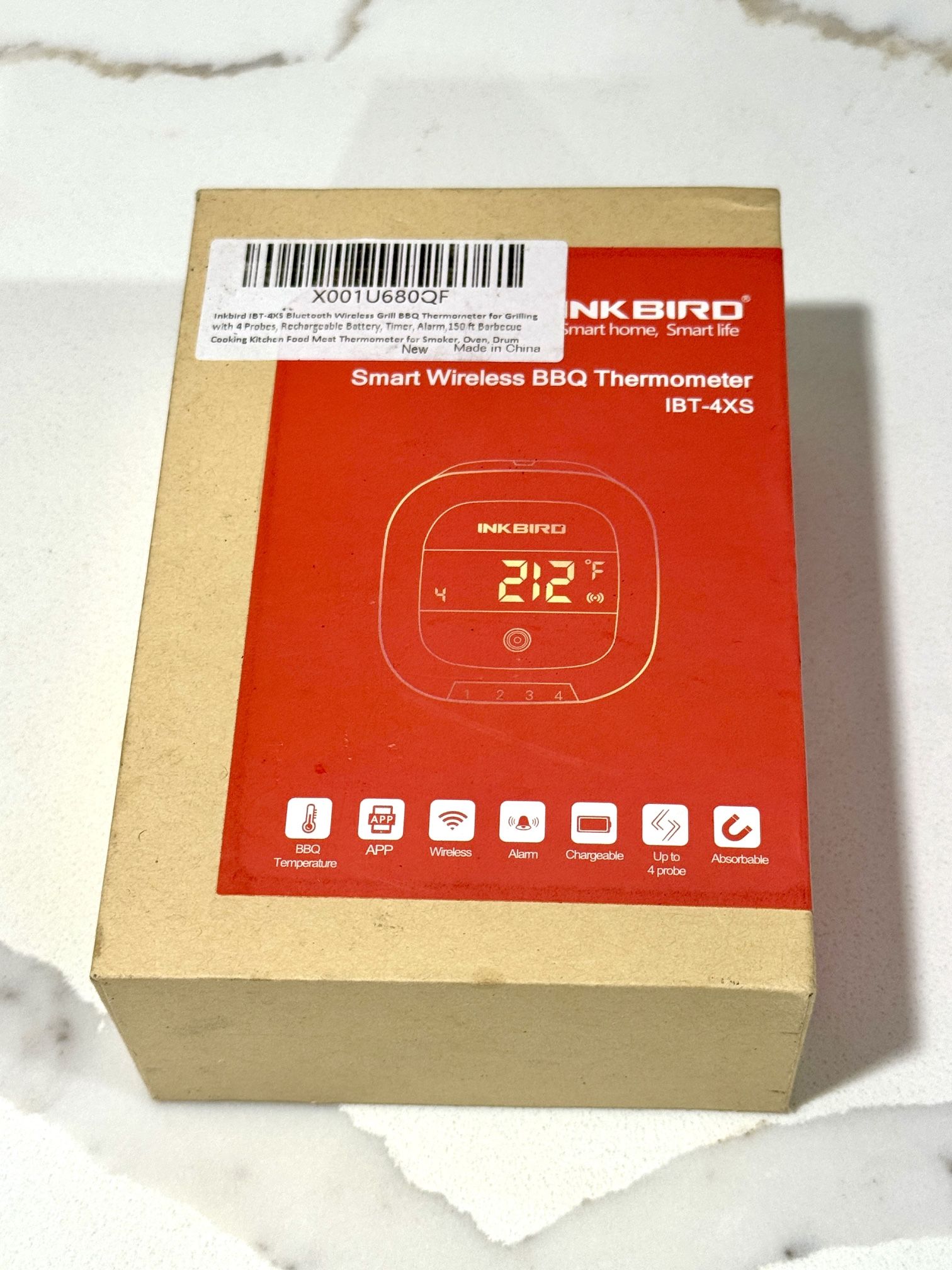 Inkbird IBT-4XS Smart Wireless Bluetooth BBQ Thermometer w/ 4 Probes & Box