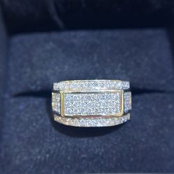 10KT WHITE GOLD NATURAL DIAMOND MENS RING
