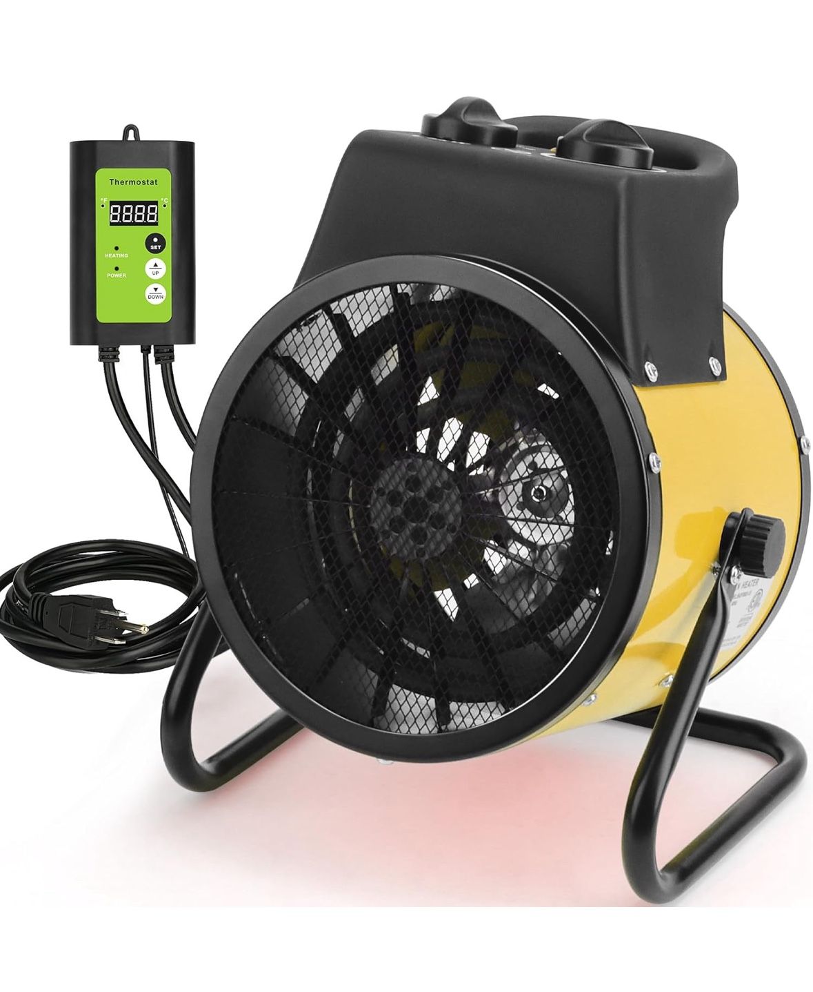 Greenhouse Heater with Digital Thermostat - 1500W Portable Outdoor Heaters for Green House, Fast Heating, Overheat Protection, Space Heaters for Green