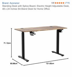 Standing Desk with Splice Board, Electric Height Adjustable Desk, 48 x 24 Inches Sit-Stand Desk for