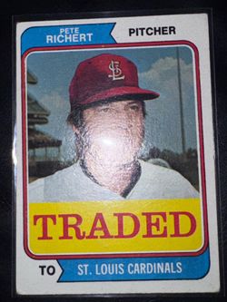 1974 TOPPS TRADED PETE RICHERT #348T AIR CARD