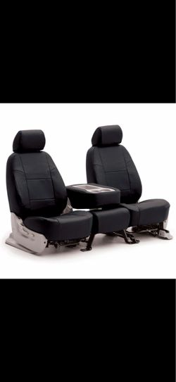 Coverking Leatherette Front Seat Covers 2017-2020 GMC Yukon Denali – Black