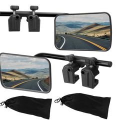 (92005) Universal Clip on Towing Mirror Extension, Mirror Extenders for Towing, Fits for RVs Caravan Trailer Trucks SUV Van, 360° adjustbable side mir