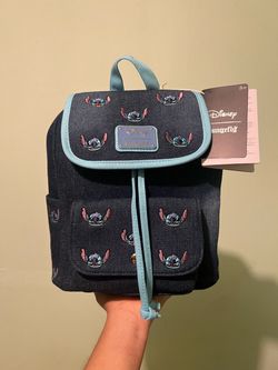 Loungefly Disney Denim stitch embroidered mini backpack