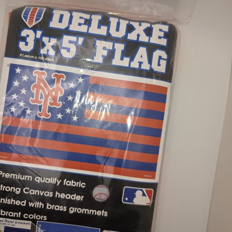 Mlb New Yor Mets Flag Brand New Vibrant Colors Large Mets Logo 3'x5' Polyester 