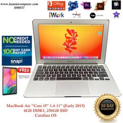 MacBook Air "Core i5" 1.6 11" (Early 2015) 4GB Ram, 256GB SSD Catalina OS "H90537"