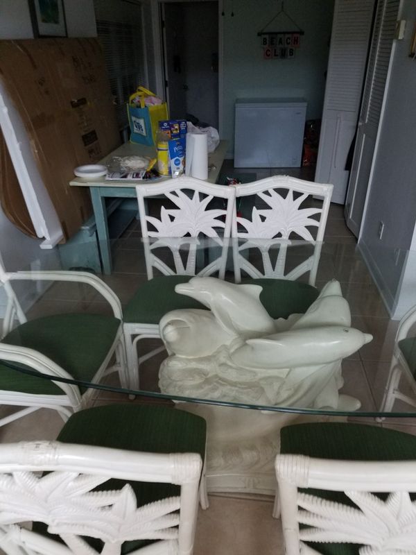 Tropical Dining Dolphin Table Witb Chairs Make For Sale In Cape