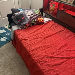 LIQUIDATION PRICE- MUST SELL TODAY – Twin Bed Frame w/ Desk + Storage – Like New