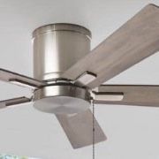 Grantway 48 in. Indoor/Covered Outdoor Brushed Nickel Low Profile Ceiling Fan 