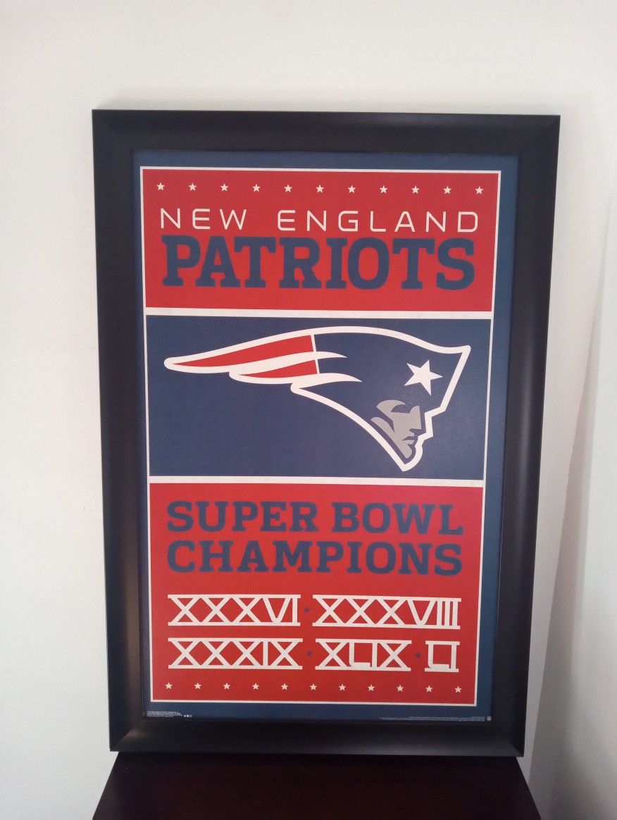 New England Patriots Superbowl Championships framed wall art