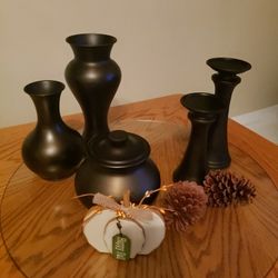 Set Of 5 Metal Table Decorations, Signature Display From Ashley Brown Accessory  Set Of 5