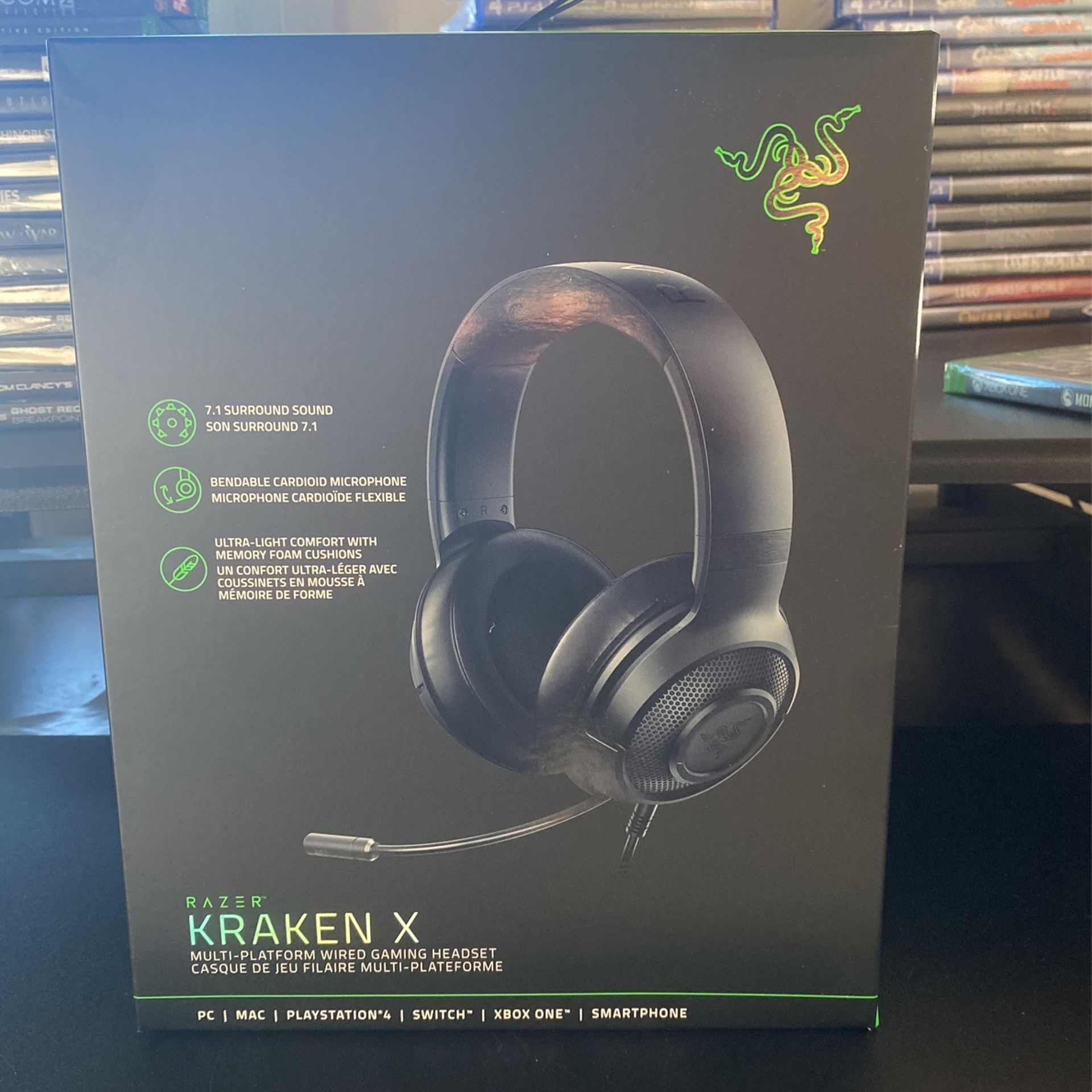 Razer Kraken X Black Over the Ear Headset for PC, PS4 Switch, Xbox, Smartphone