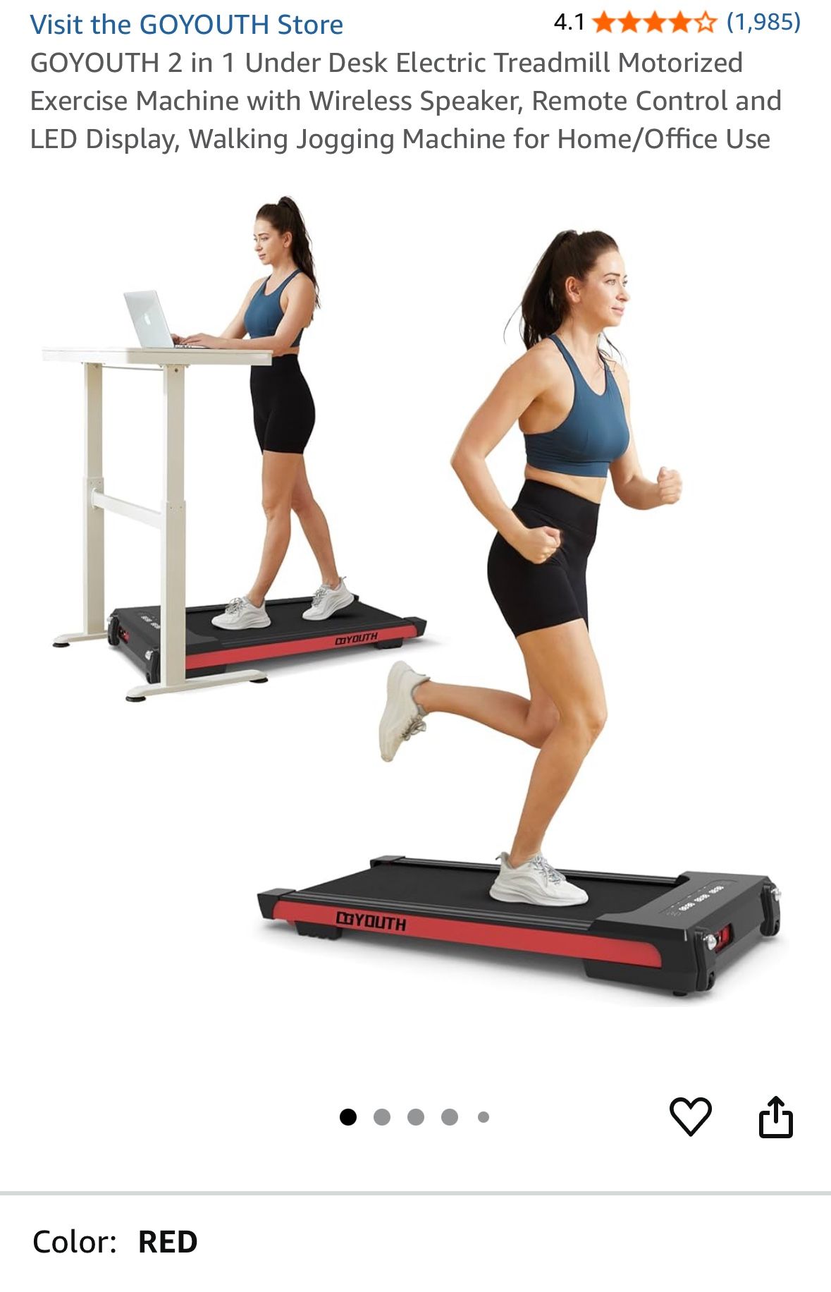 GOYOUTH Under Desk Electric Treadmill