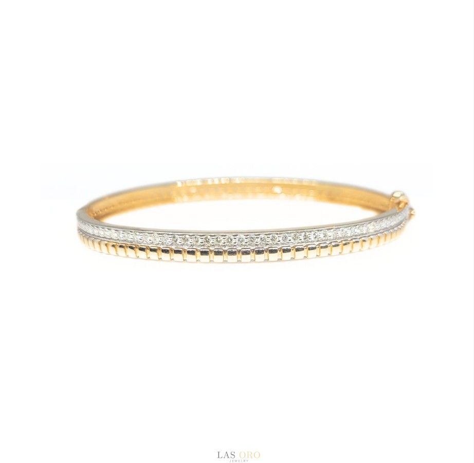 14K Gold 0.47 Cts Diamond Heavy Bracelet (Includes Luxury Jewelry Box)