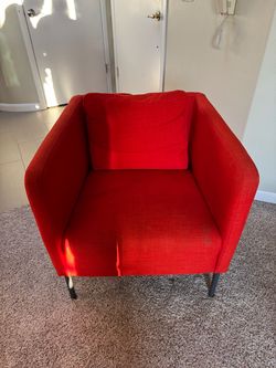 IKEA Red Accent Armchair Modern Lounge Chair