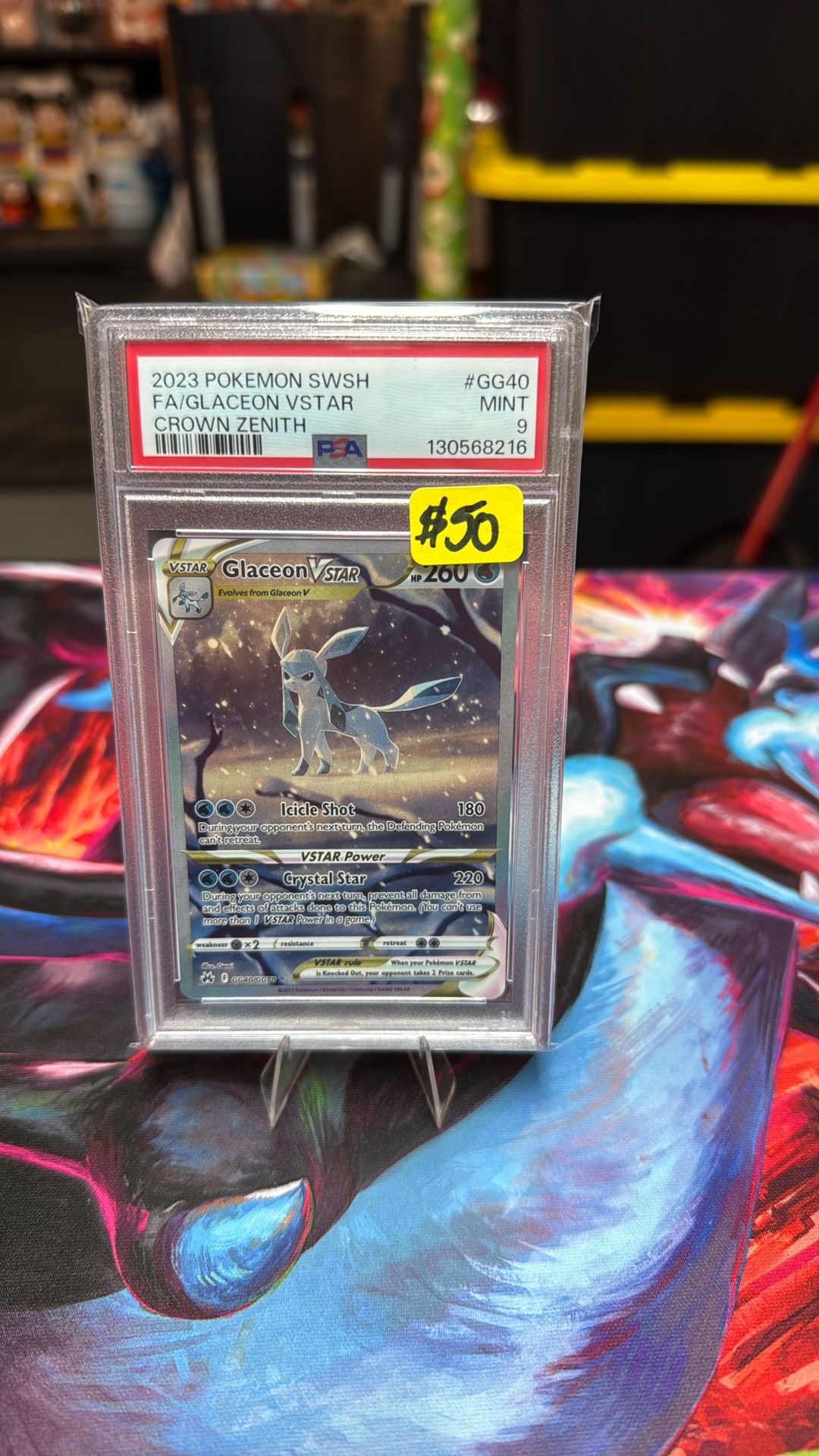 PSA 9 2023 POKEMON SWSH FA/GLACEON VSTAR CROWN ZENITH 
