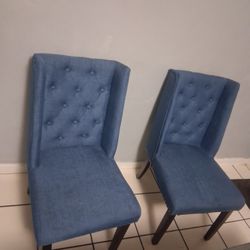 Set Of Two Blue Chairs 