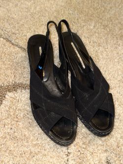 Ladies Criss-Cross Slip On Slingback Sandal By Donald J Pliner-Black 9 1/2 M