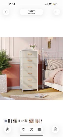 Crestlive Products Dresser storage tower Beige 6 -Drawer 17.7-in W Standard dresser