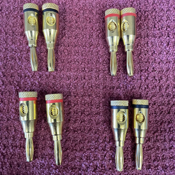 Set Of (8) Banana Plugs For Speakers, Stereos  & Subwoofers.