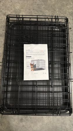 Black Wire Dog Crate with Tray