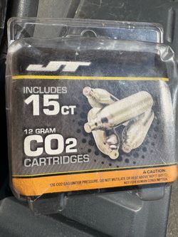 JT 12gram CO2 Cartridges - 15ct Silver (8 left)
