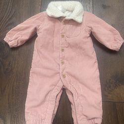 Girls pink corduroy pant romper size 3 Months By carters #1