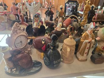 Huge Decanter Collection Jim Beam Ezra Brooks Elvis Jihn Wayne and more