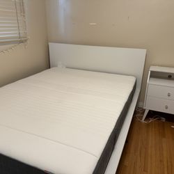 Queen Bed And Mattress + Nightstand