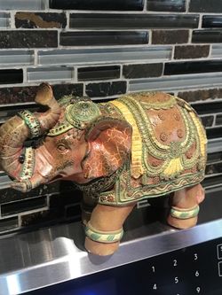 Ornate elephant sculpture Hand painted