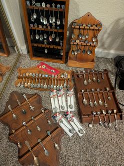 Souvenir spoons and racks