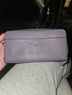 Coach Double Zip Accordion Wallet in Purple