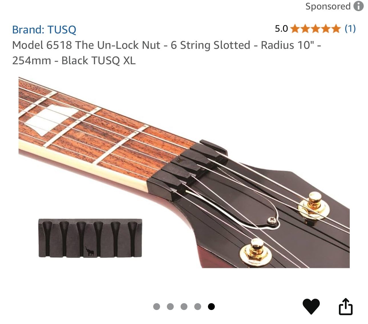 TUSQ Model 6518 The Un-Lock Nut- 6 String Slotted