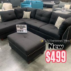 💥SECTIONAL SOFA WITH OTTOMAN 💥NEW IN THE BOX  $20 DELIVERY FEE INSTRUCTIONS INCLUDED HABLAMOS ESPAÑOL  