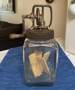 Authentic Dazey Mfg Co #40 Glass & Metal Gear 4 QT Butter Churn