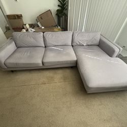 Gray Left L Shaped Two Piece Couch