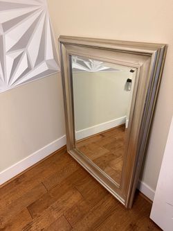 Large Wall Mirror with Silver Frame. 32x45
