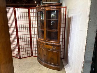 Bow Front Corner Curio Cabinet
