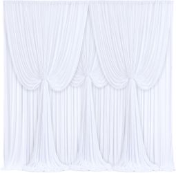 20ft White Backdrop Curtains (4 Panels 5ft (W) x 12ft(H)) (3524/2)