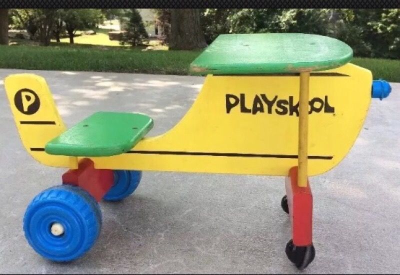 PLAYSKOOL Preschool Airplane Ride On Toy Vintage Trike Tricycle
