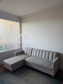Grey Couch - Sectional/Sleeper Sofa with Storage