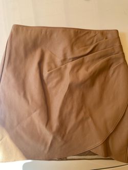 Tan Faux Leather Wrap Mini Skirt Abercrombie