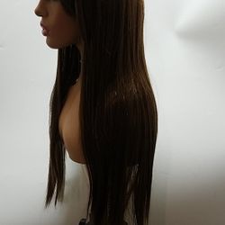 Long Brown Light Straight Wig