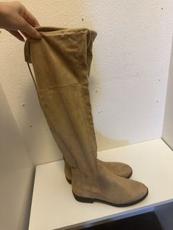 Tan Suede Knee High Boots