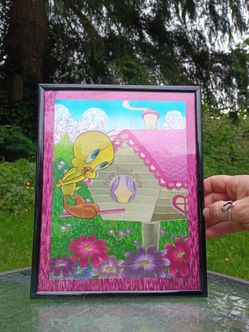 Vintage 1990s  foil art print